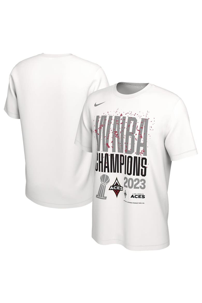 Unisex Nike White Las Vegas Aces 2023 WNBA Finals Champions Authentic Parade T-Shirt, Main, color, White