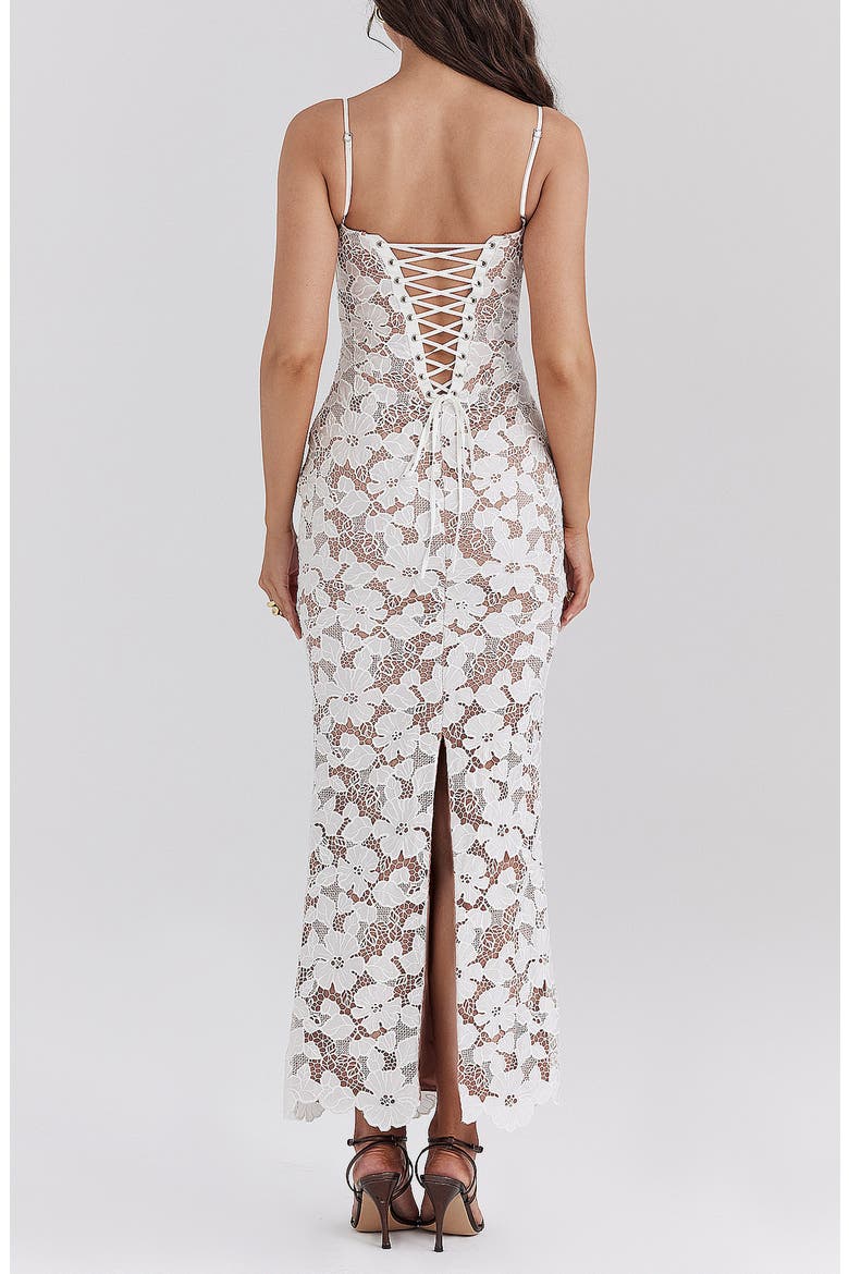 Pearl Floral Lace Gown, Alternate, color, WHITE