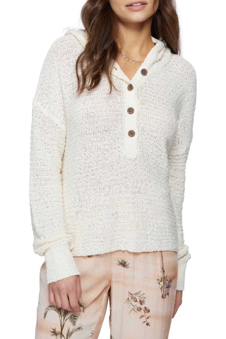 Magic Hour Hooded Sweater, Main, color, WINTER WHITE