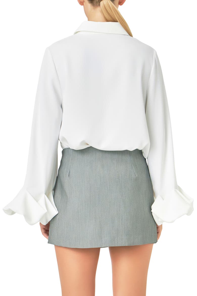 Bubble Cuff Shirt, Alternate, color, WHITE