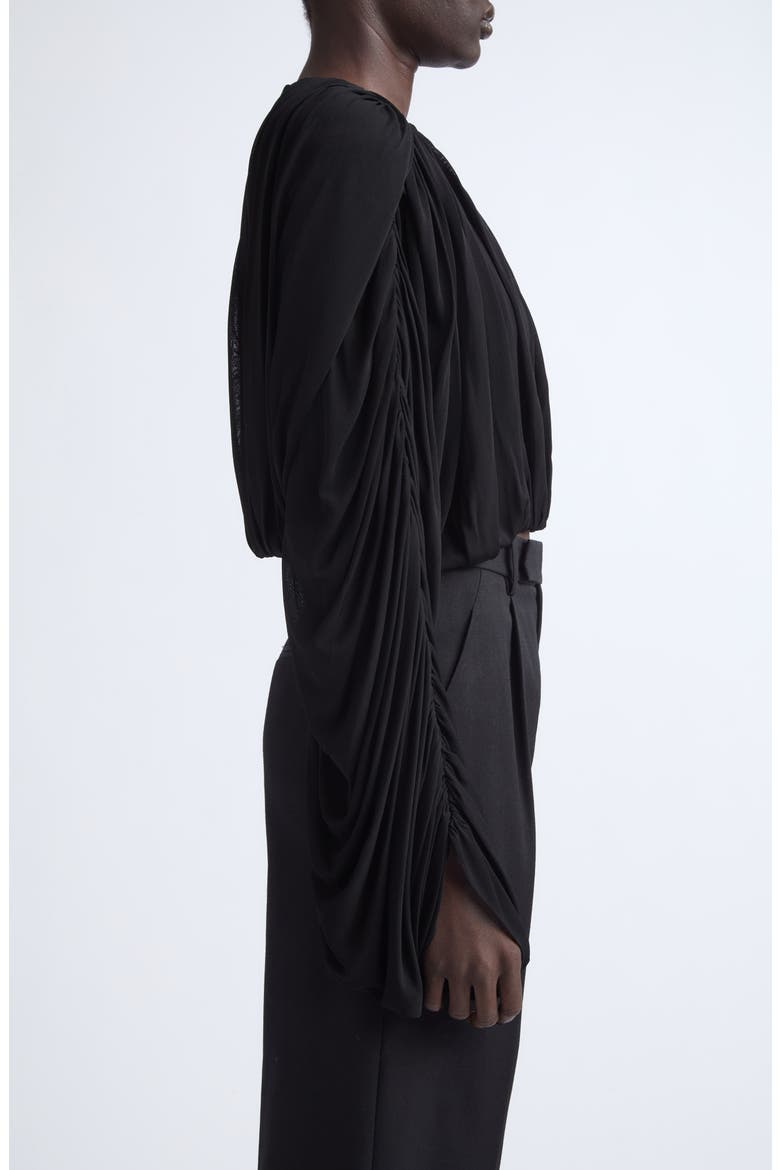 Micka Ruched Jersey Top, Alternate, color, BLACK