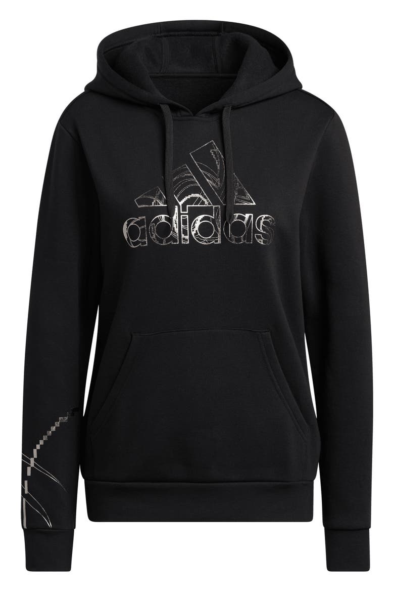 Script Logo Hoodie, Alternate, color, BLACK