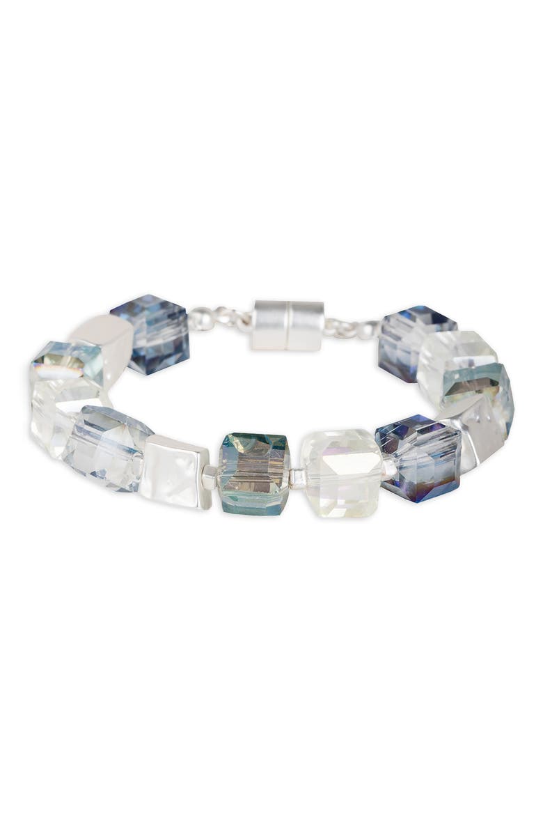 Cube Beaded Bracelet, Main, color, BLUE