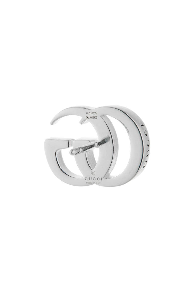 Double-G Stud Earrings, Alternate, color, SILVER