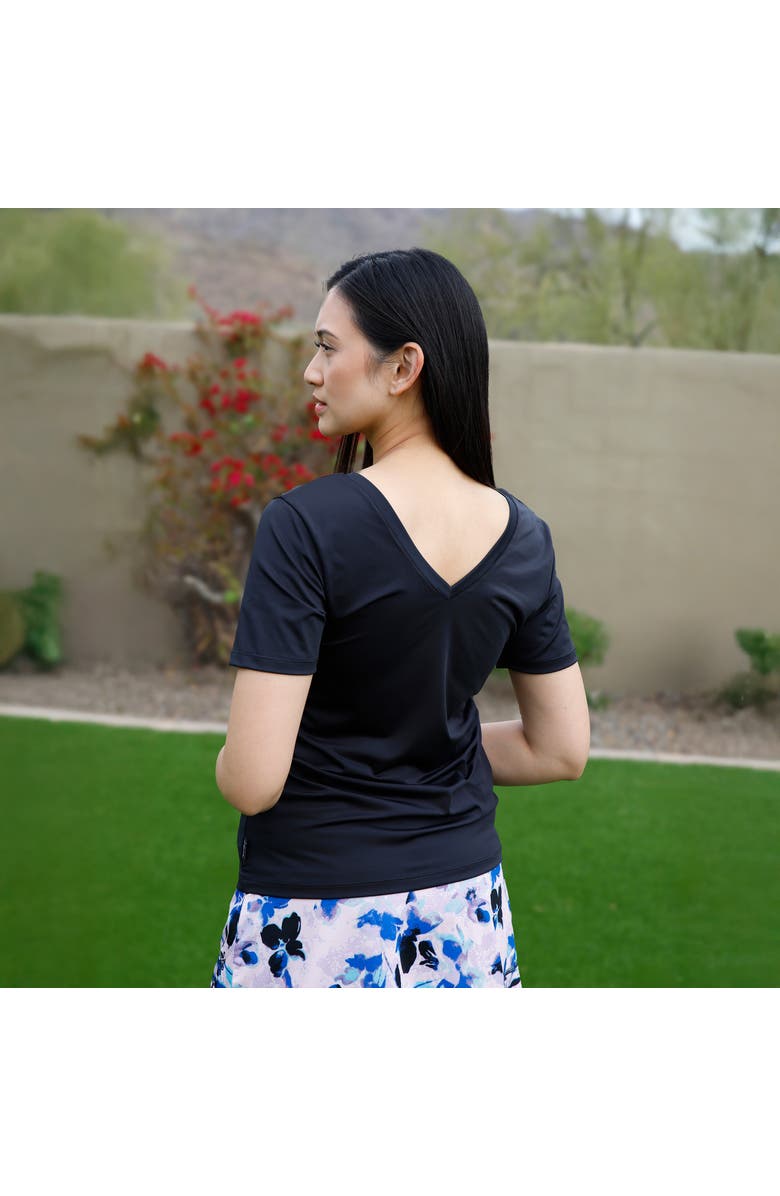 UV Skinz Short Sleeve Reverse Neck Tee, Alternate, color, Black