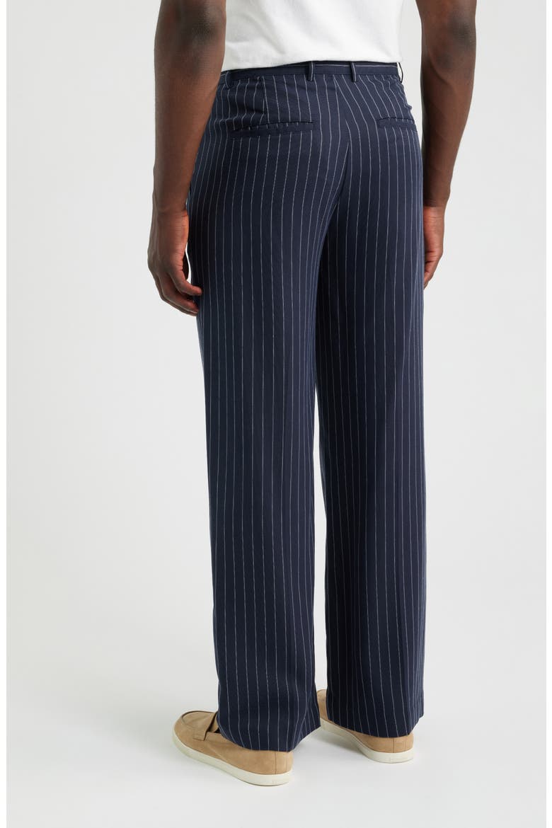 Elliott Pinstripe Pants, Alternate, color, DARK NAVY