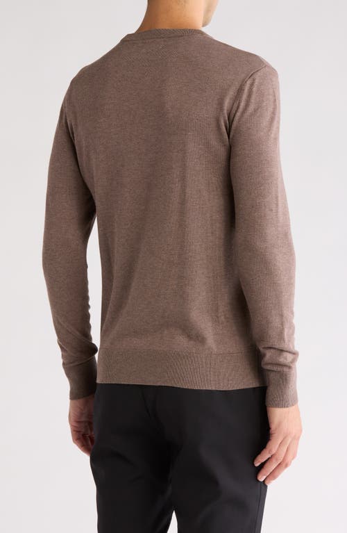 Tom Baine Solid Crewneck Pullover In Brown