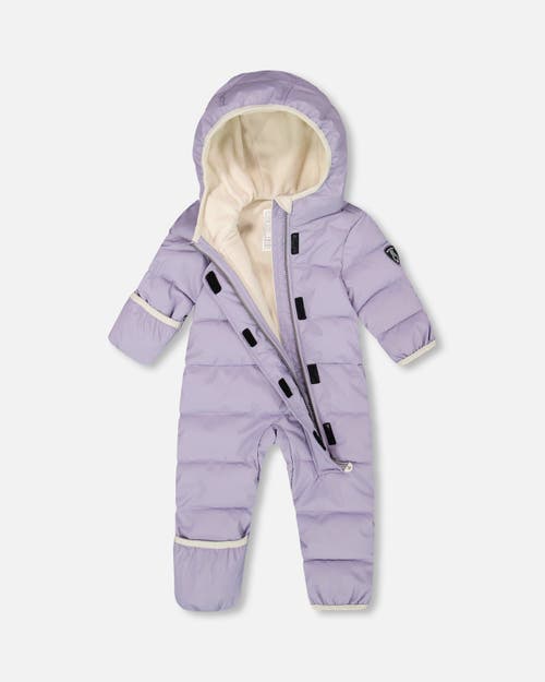 Deux par Deux Baby Girl One-Piece Cloud Compressible Snowsuit Designed for Car Seat in Purple Gray 