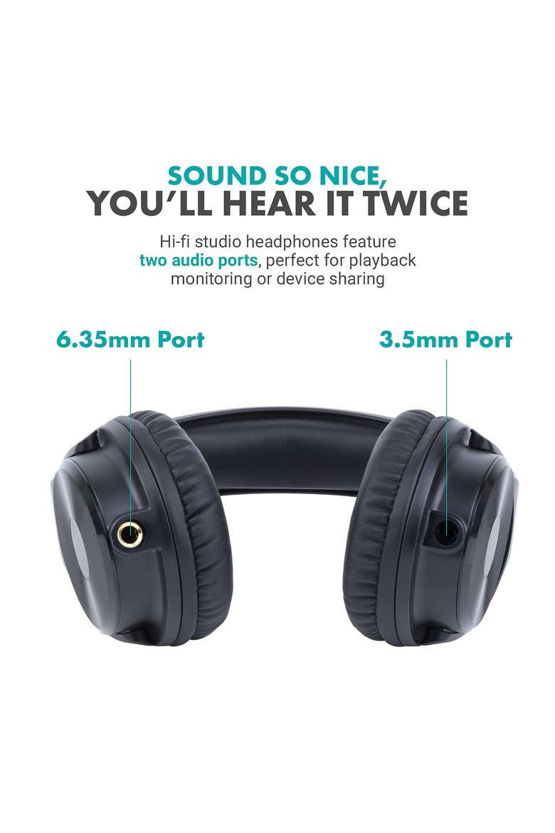 MH-100 Hi-Fi Studio Headphones with Microphone, Alternate, color, Black