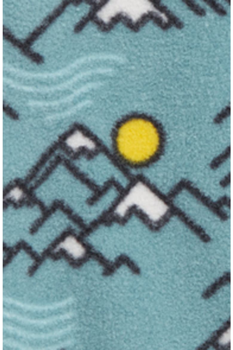 Kids' Fitness Recycled Polyester Blend Fleece Bunting, Alternate, color, MINERAL BLUE/ MOUNTAINS