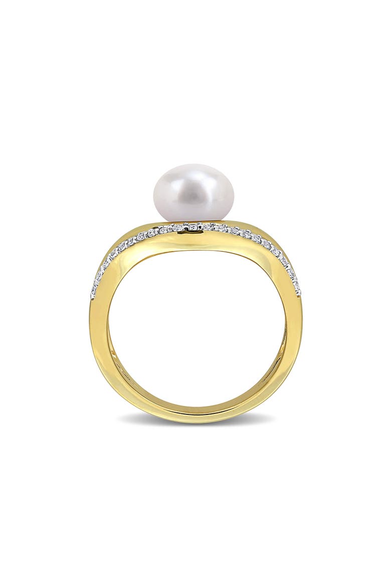 Cultured Freshwater Pearl Bypass Ring, Alternate, color, WHITE GOLD
