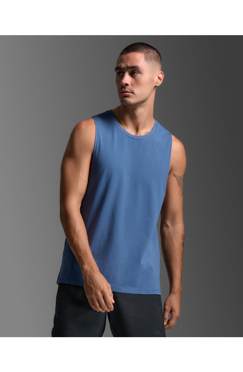2XU Motion Cotton Flex Tank, Alternate, color, Indigo/Indigo
