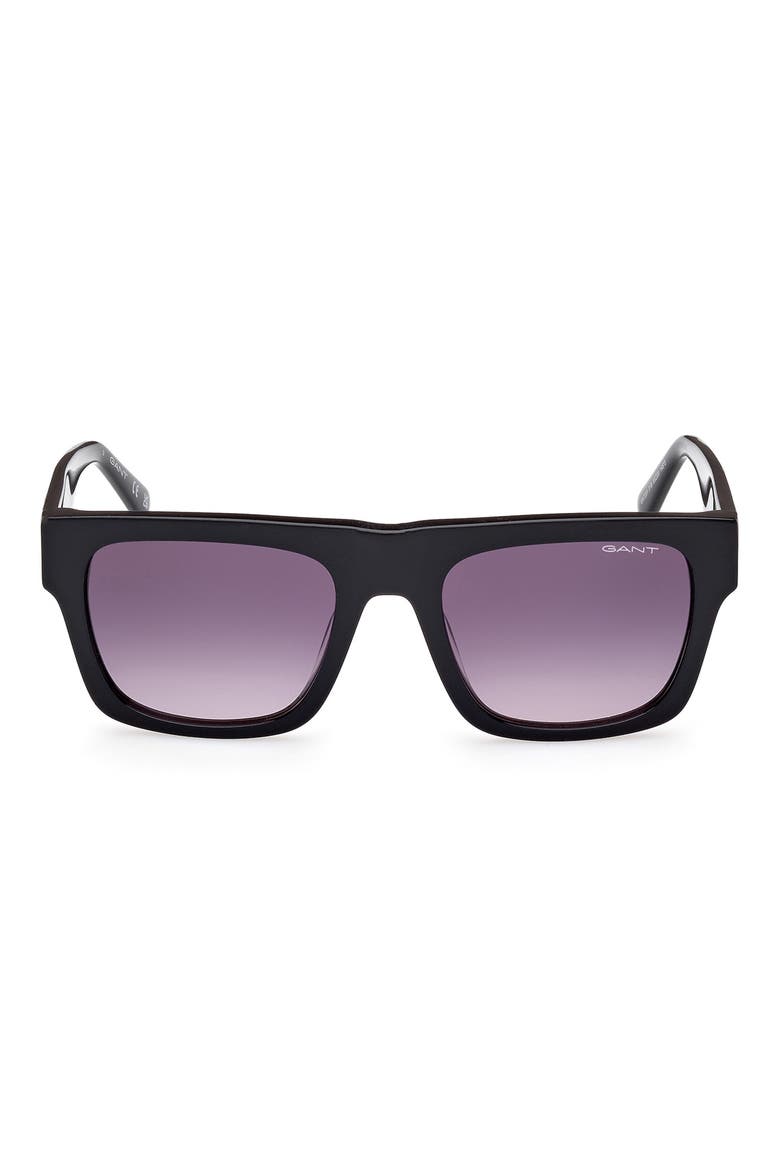 Square Sunglasses, Main, color, SHINY BLACK / GRADIENT SMOKE