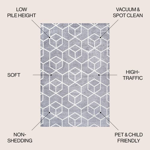 Jonathan Y Tumbling Blocks Modern Geometric Area Rug In Gray/white