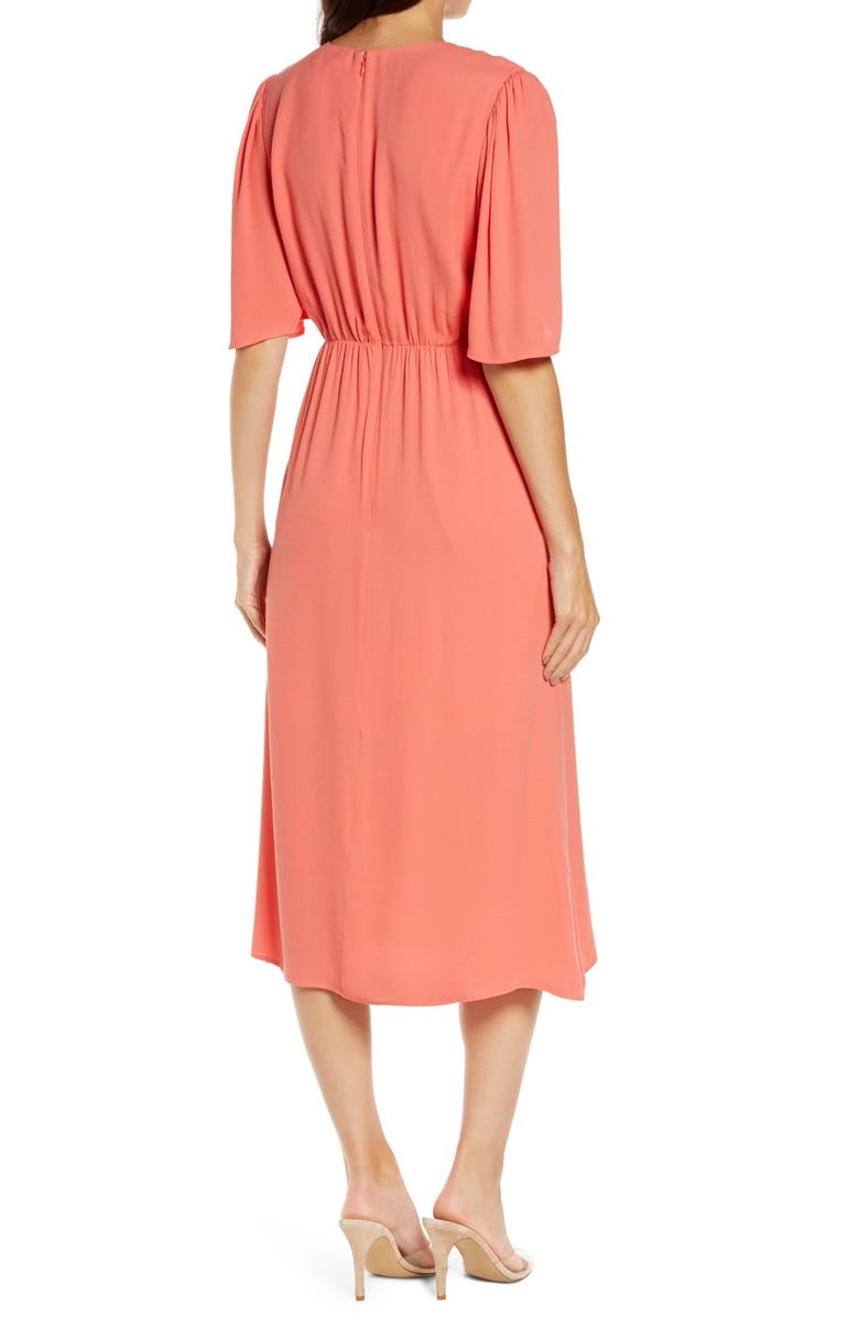 Chelsea28 Twist Front Midi Dress, Alternate, color, 
