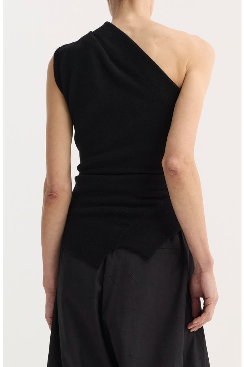One-Shoulder Wool Blend Sweater, Alternate, color, BLACK