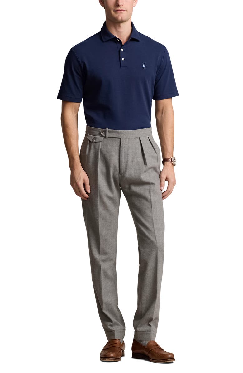 Polo Ralph Lauren Classic Fit Solid Blue Cotton Polo, Alternate, color,