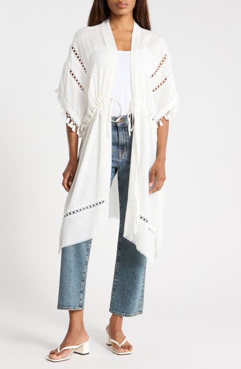 Crinkle Cinched Waist Duster
