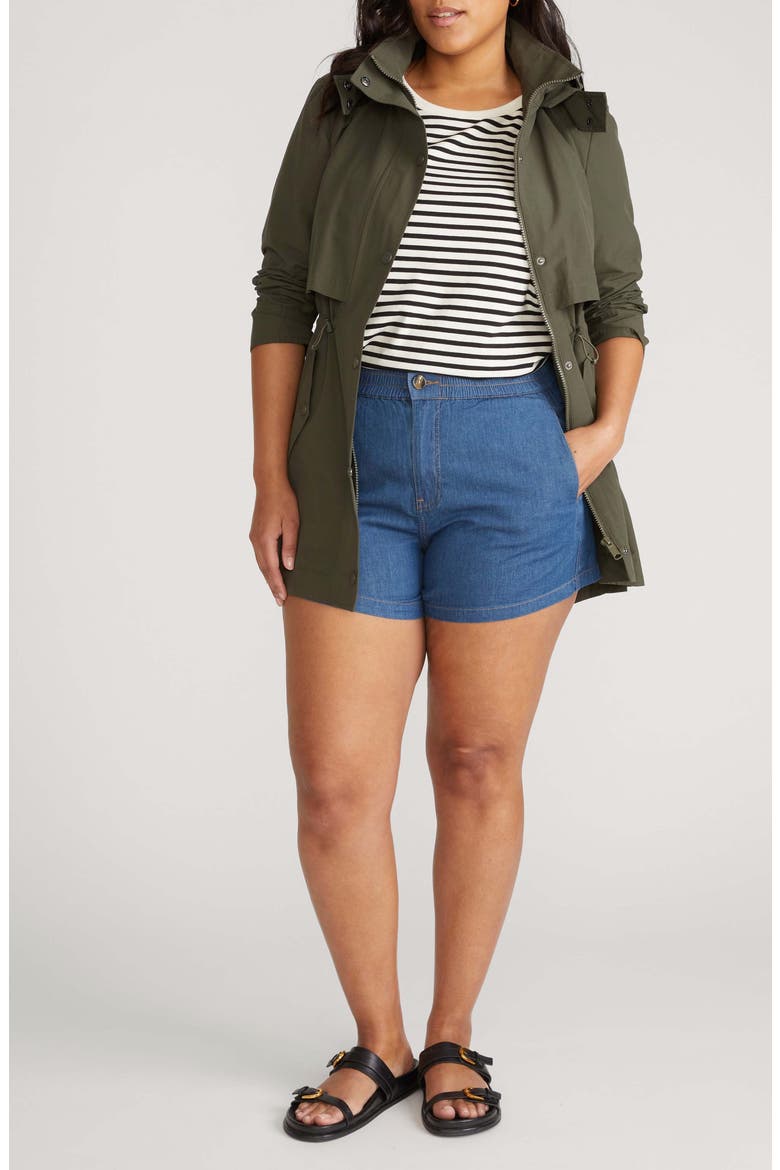 Capri Cotton Chambray Shorts, Alternate, color, ORION BLUE