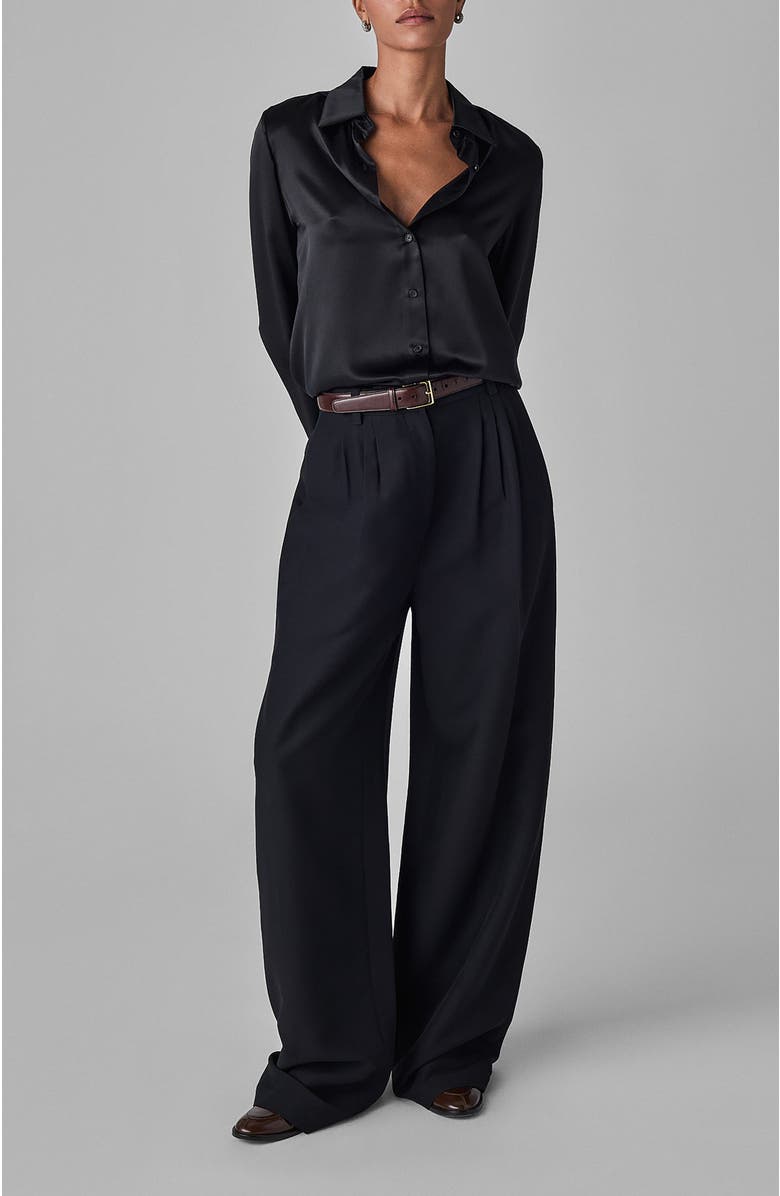 CO Pleated Barrel Trouser in Melange Suiting, Alternate, color, 