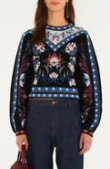 FARM Rio Natalia Wool Blend Crewneck Sweater