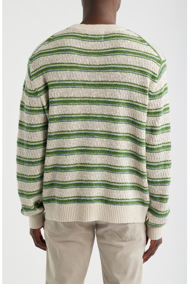 Stripe Cotton, Linen & Silk Sweater, Alternate, color, NATURAL