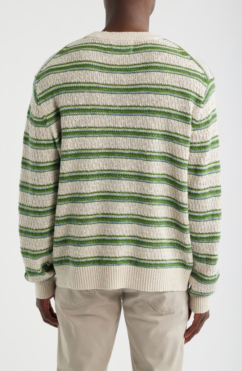 Corridor Stripe Cotton, Linen & Silk Sweater, Alternate, color, Natural