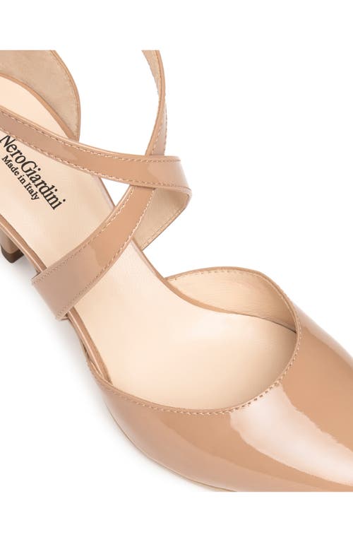 Nerogiardini Crisscross Strap Pointed Toe Pump In Nude