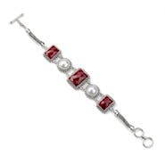 SAMUEL B. Sterling Silver Ruby & Mabe Pearl Toggle Bracelet