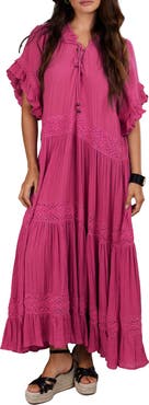 SAACHI Tiered Cotton Maxi Dress