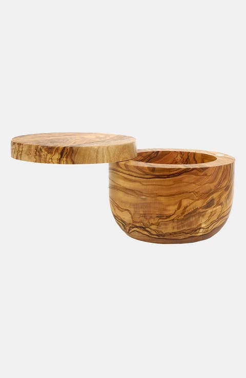 France Olive Wood Salt Keeper