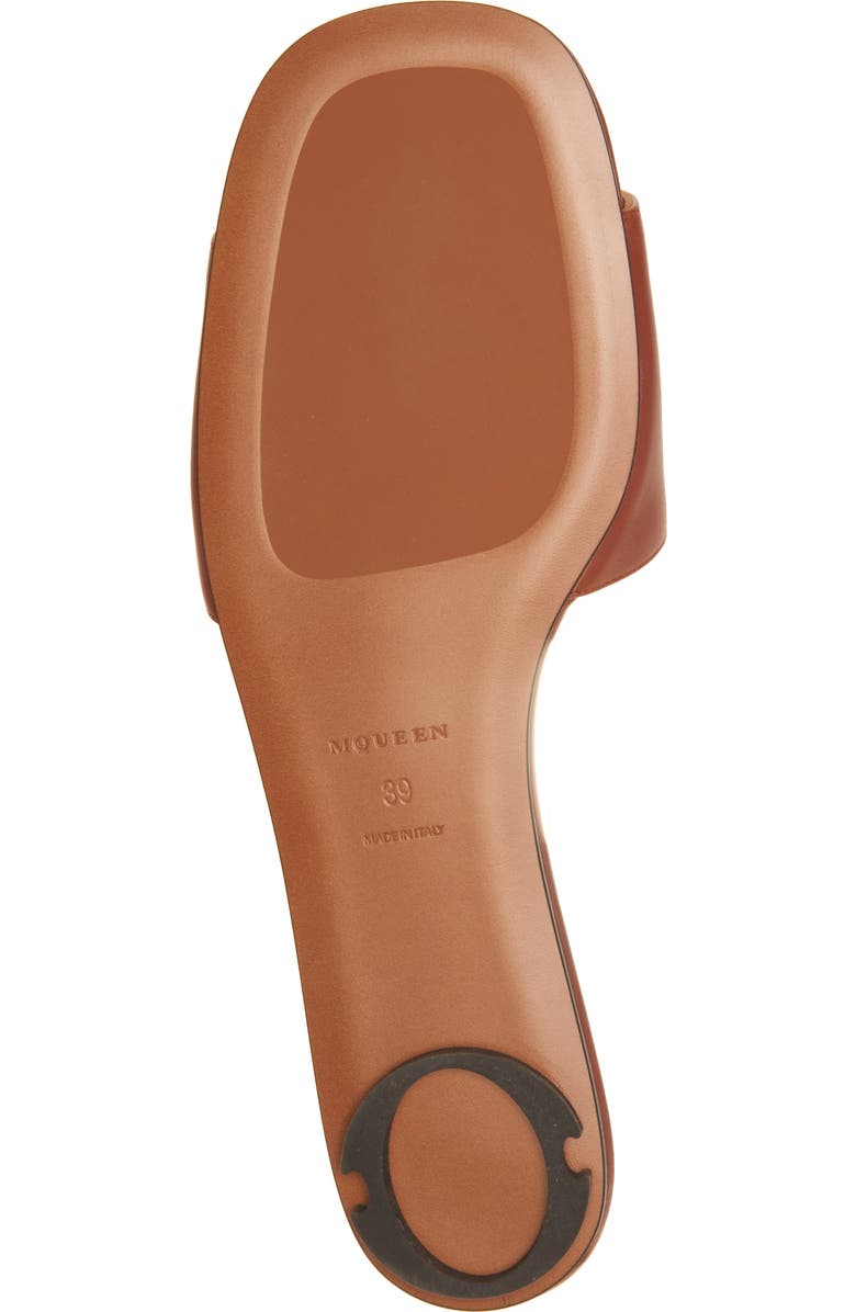 McQueen Arc Flat Slide Sandal, Alternate, color, Siena/ Silver