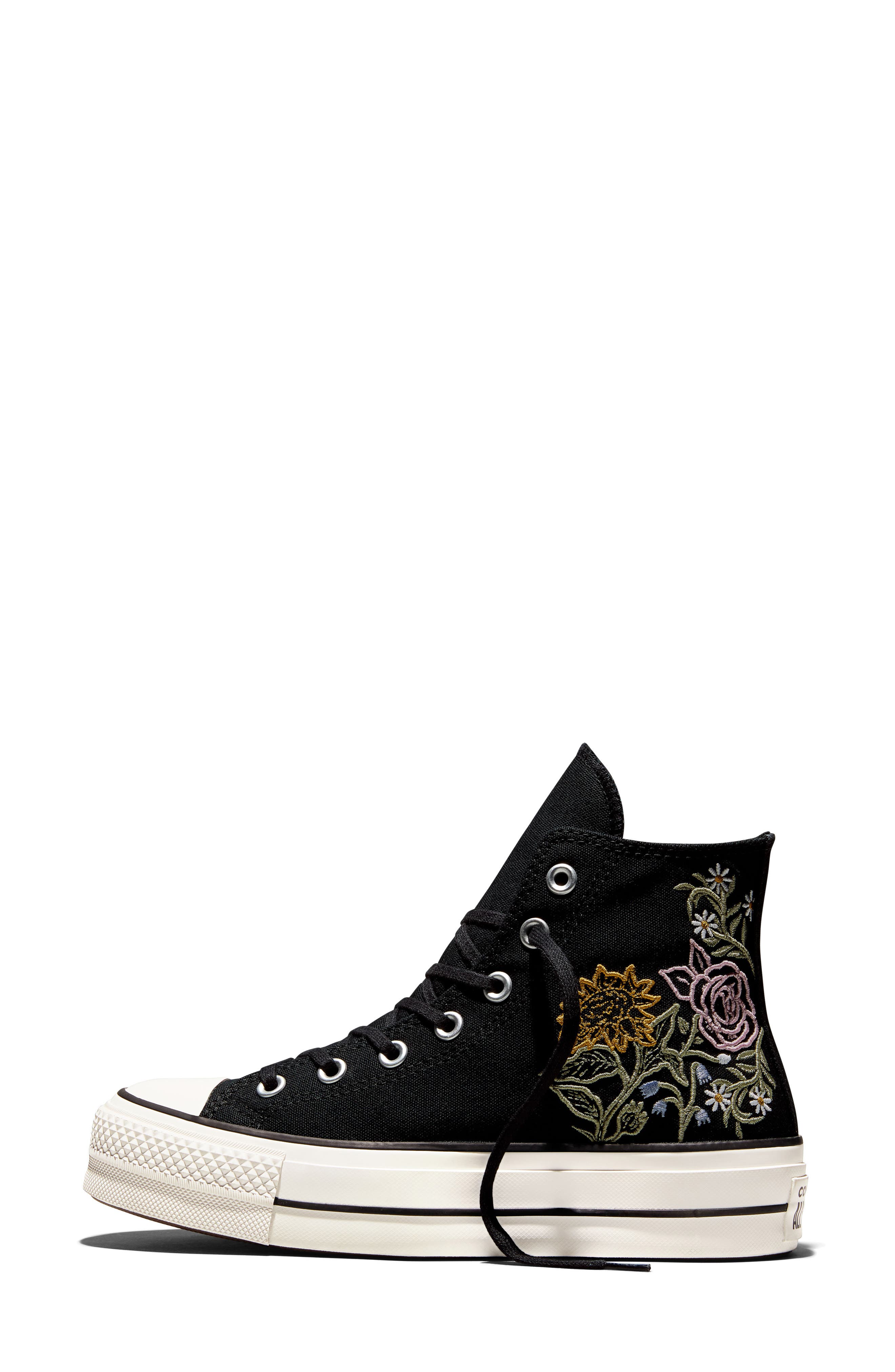 Chuck Taylor All Star Lift High Top Sneaker, Alternate, color, BLACK/VINTAGE W