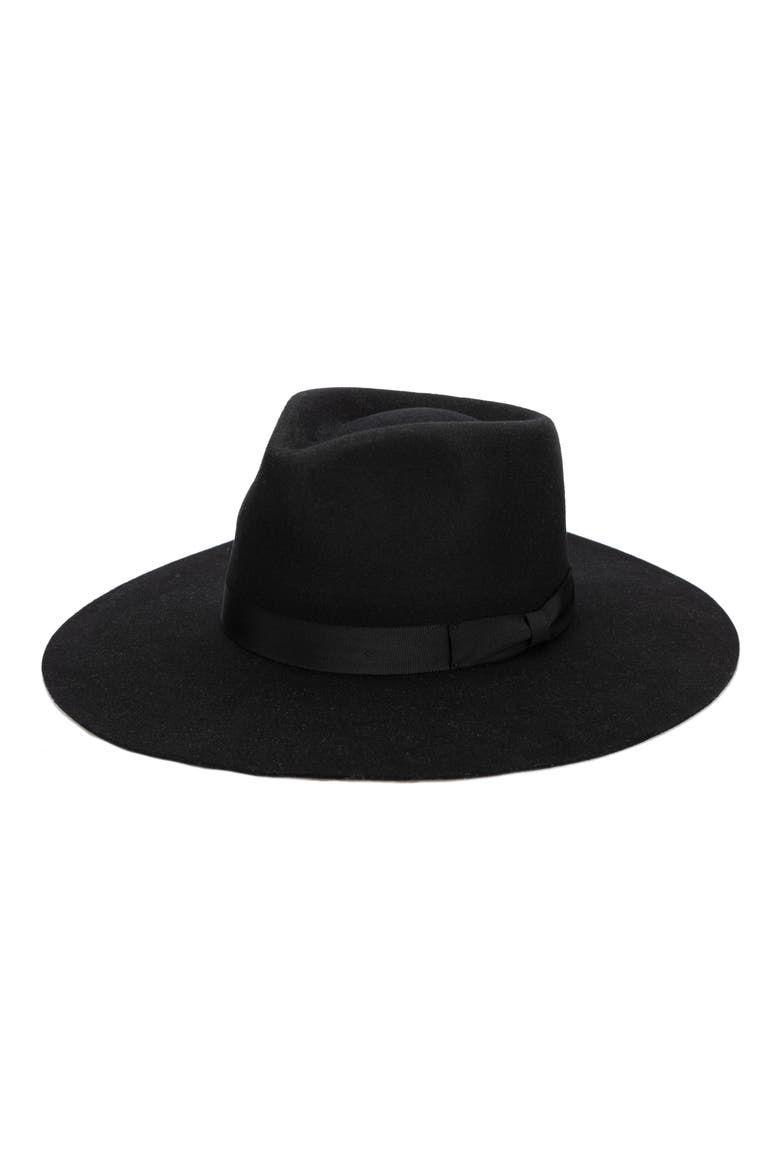 Julian Felted Wool Fedora, Main, color, BLACK