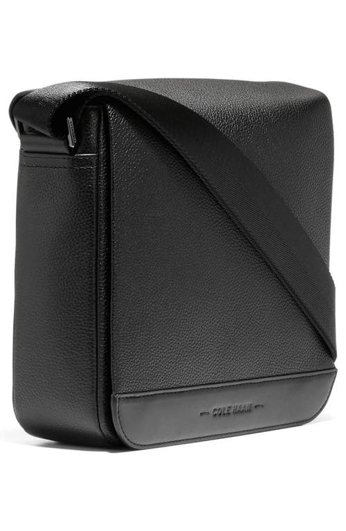 Cole Haan Small Triboro Leather Messenger Bag In Black