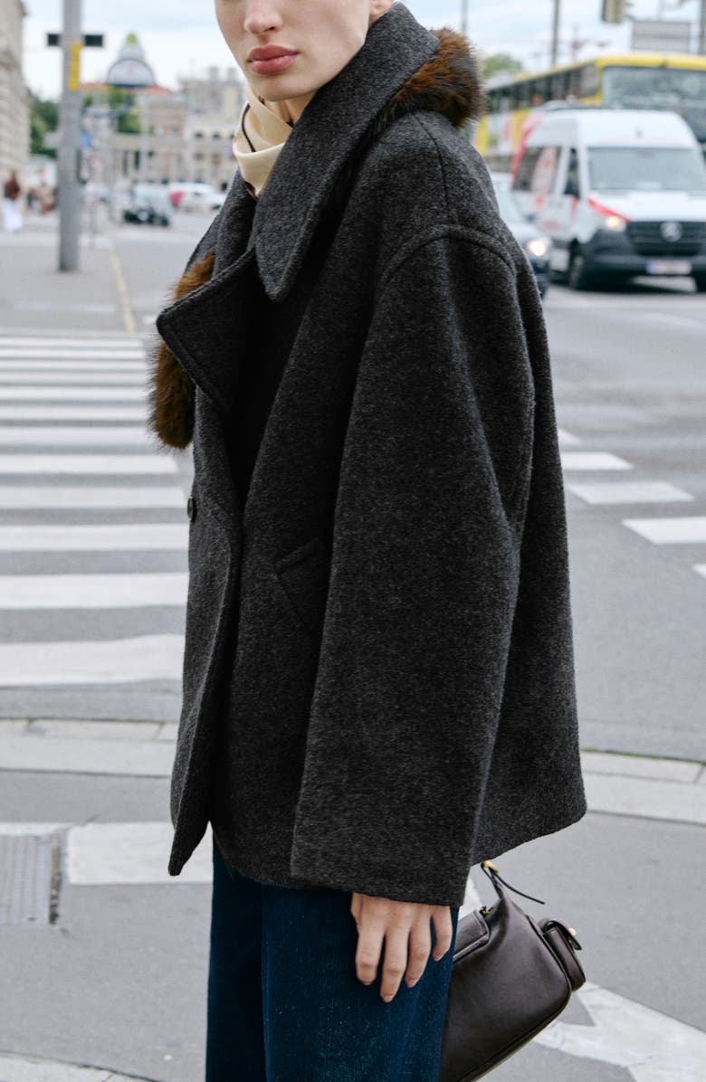 MANGO Oversize Wool Blend Coat, Alternate, color,