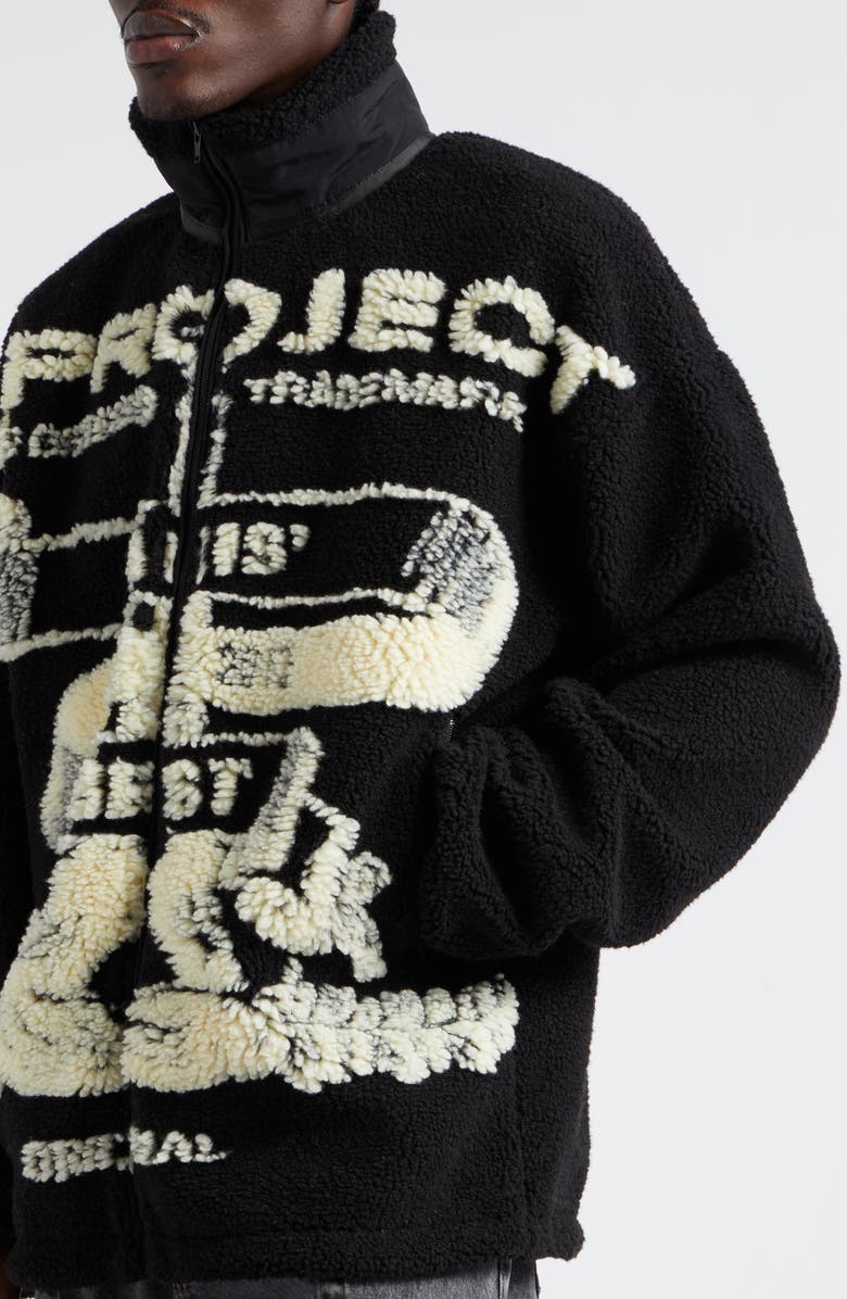 Y/Project Paris Best Oversize Jacquard Fleece Jacket, Alternate, color, 