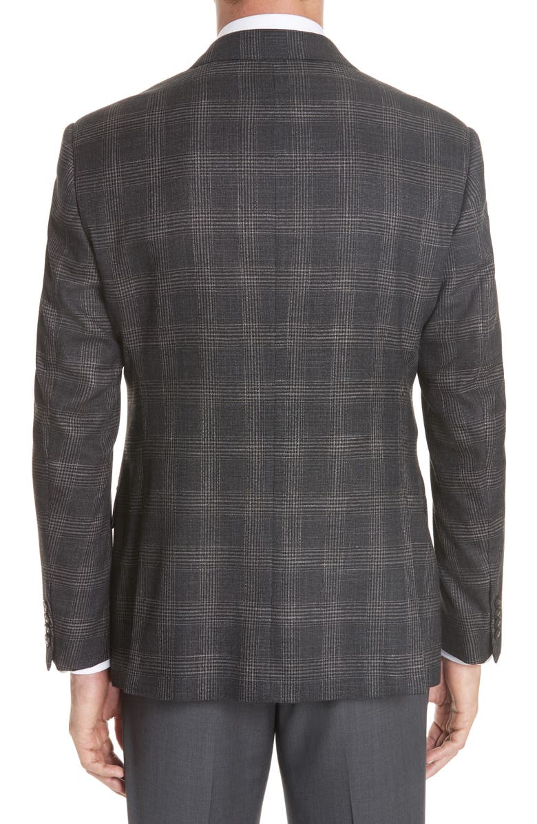 Emporio Armani G-Line Trim Fit Plaid Sport Coat, Alternate, color,