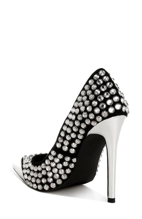 London Rag Super Fan Diamante Embellished Pump In Black