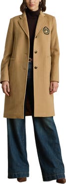 Lauren Ralph Lauren Logo Patch Wool Blend Jacket