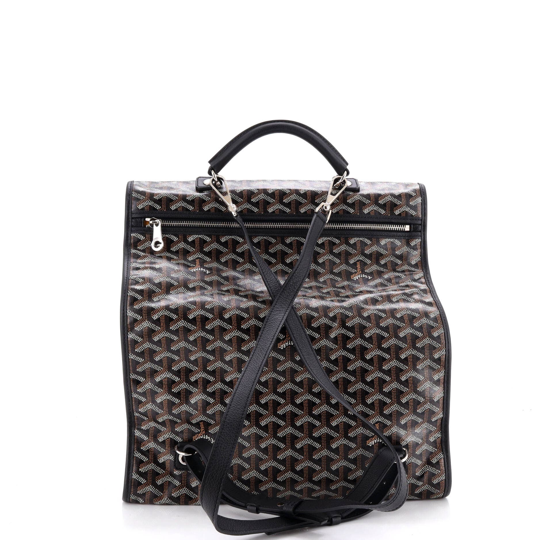 Saint Leger Briefcase Backpack Coated Canvas, Alternate, color, Black
