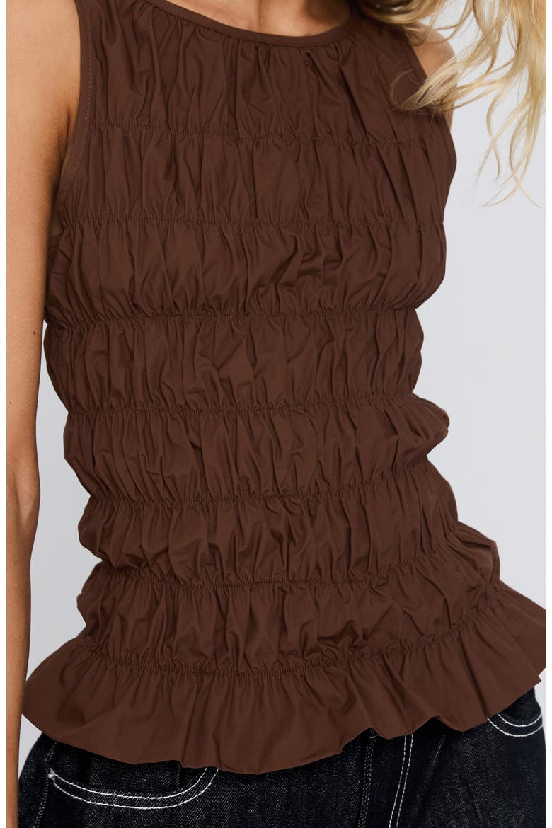Marleene Smocked Tank, Alternate, color, CHOCOLATE