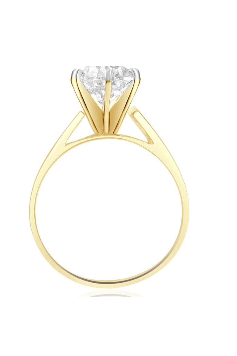 2Ct Round Moissanite Solitaire Engagement Ring Gold, Alternate, color, 10k Yellow Gold