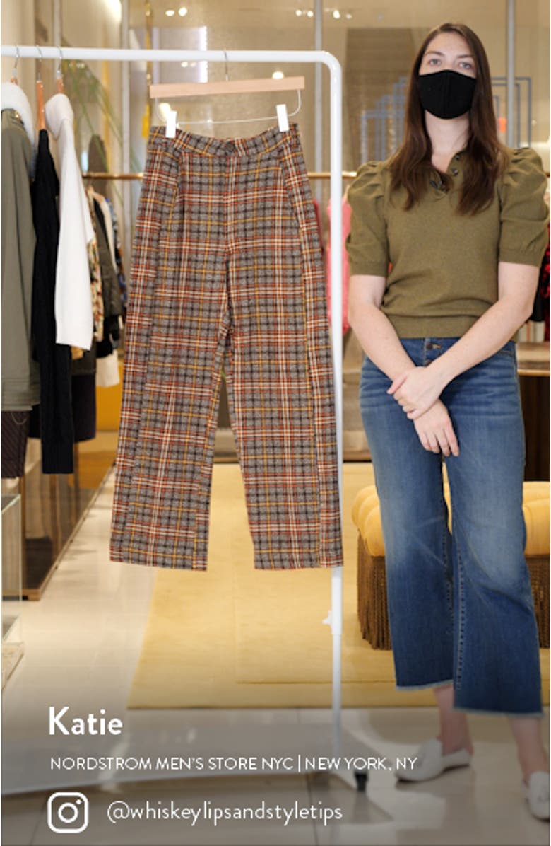 Shape Up Plaid Cotton Crop Trousers, sales video thumbnail