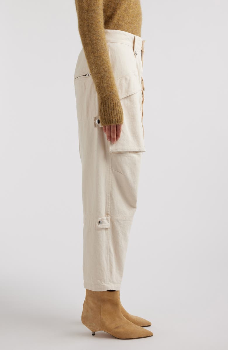 Isabel Marant Étoile Jannick Cargo Ankle Jeans, Alternate, color, Ecru