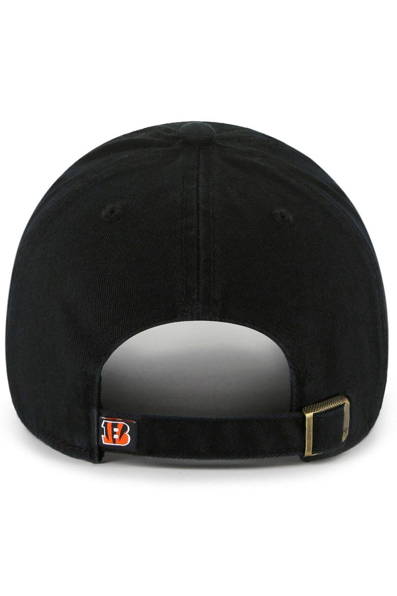 Men's '47 Black Cincinnati Bengals Team Pride Clean Up Adjustable Hat, Alternate, color, Black