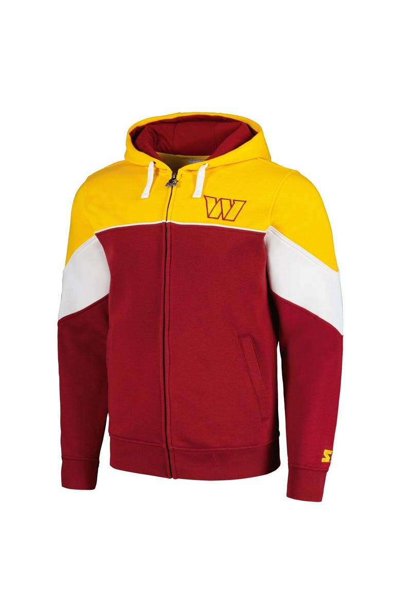 STARTER Men's Starter Burgundy/Gold Washington Commanders Running Back Full-Zip Hoodie, Alternate, color, Burgundy