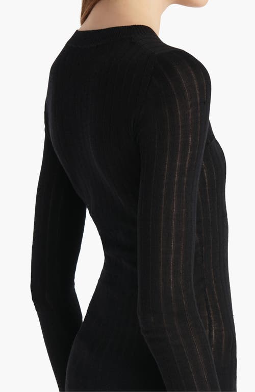 Khaite Elm Ribbed Silk And Wool-blend Top In Black