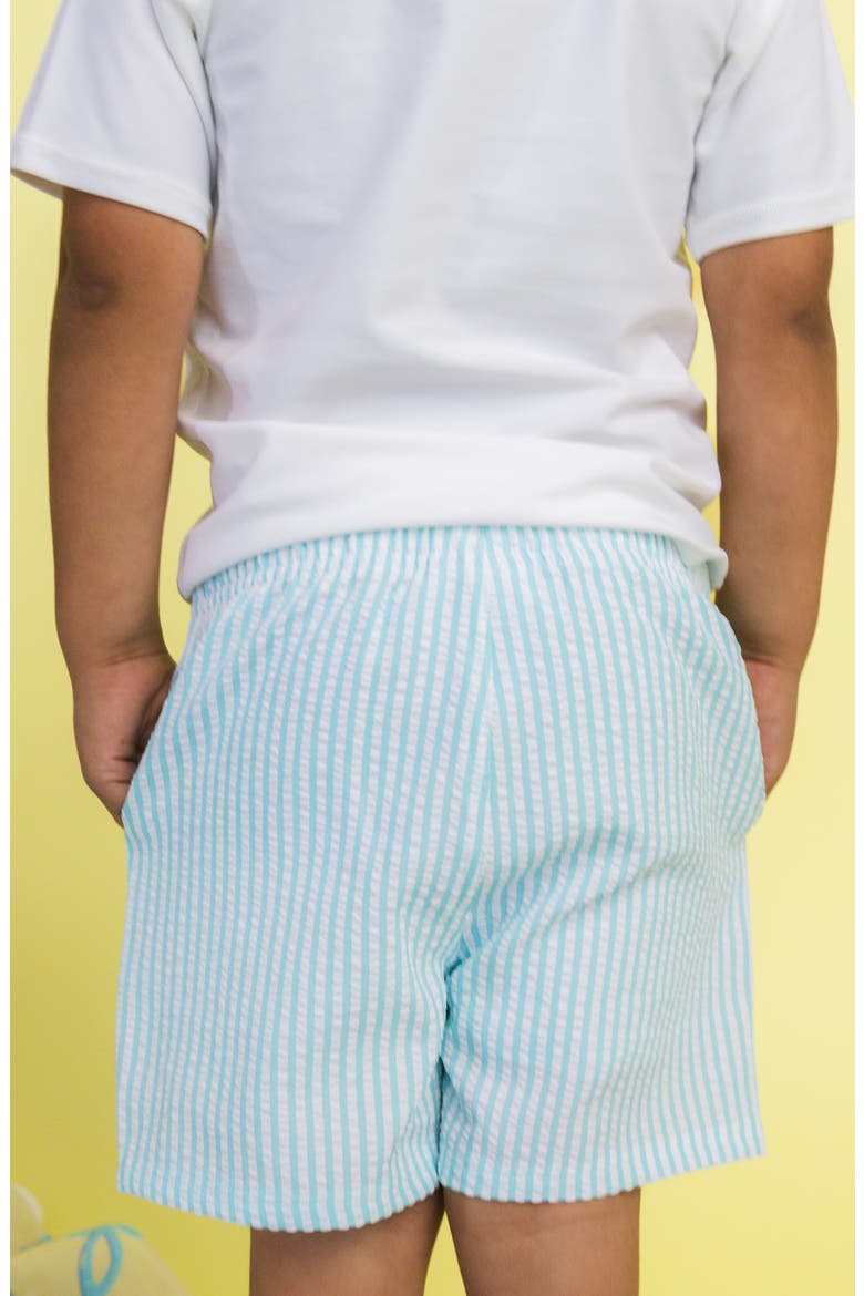 Kids' Blue Breeze Seersucker Swim Trunks, Alternate, color, BLUE