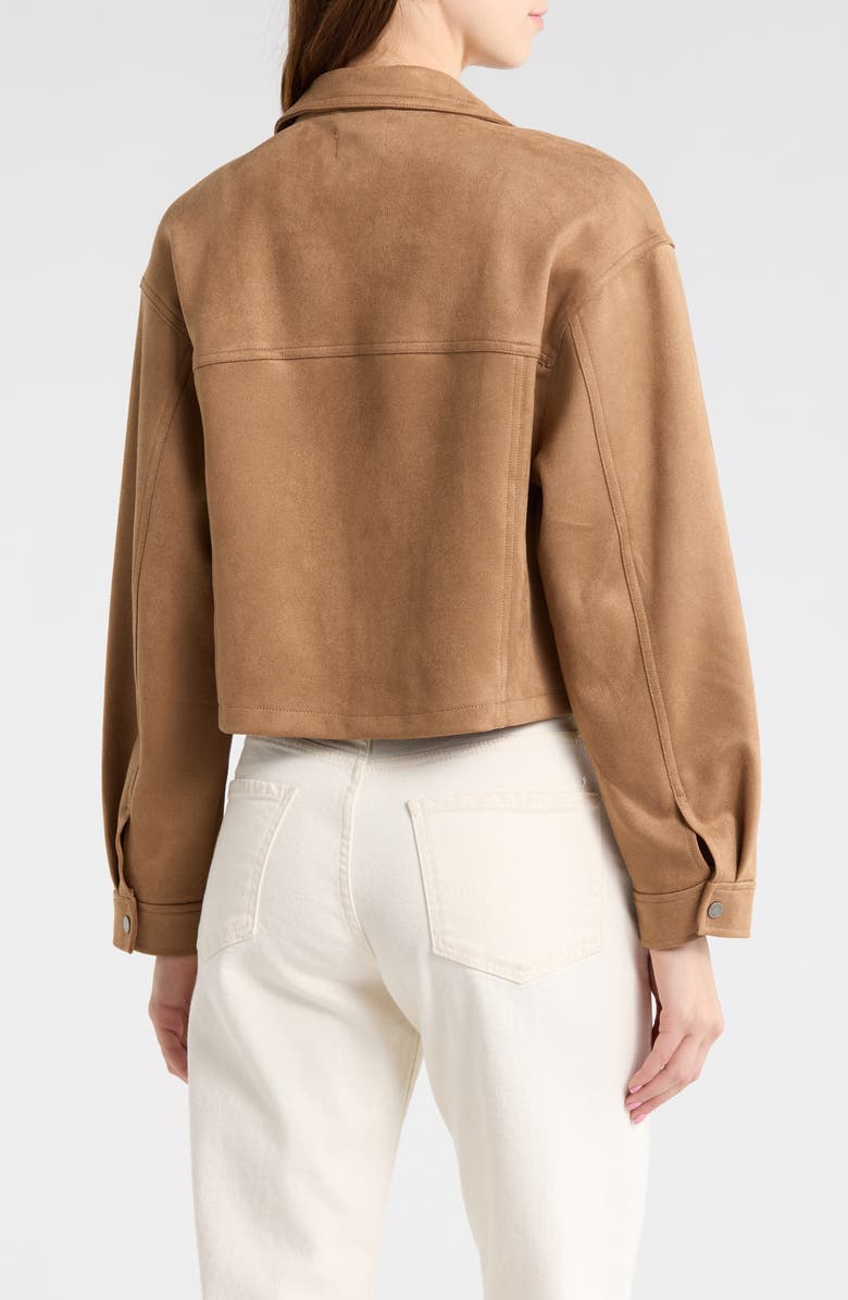 Melrose and Market Faux Suede Crop Jacket, Alternate, color, Tan Tiger